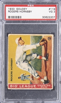 1933 Goudey #119 Rogers Hornsby - PSA VG 3